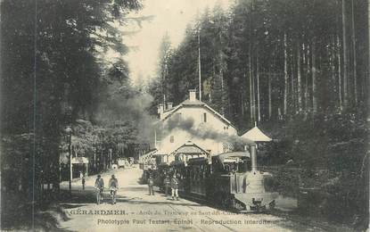 CPA FRANCE 88 " Gérardmer, Arrêt du tramway au Saut des Cuves" / TRAMWAY