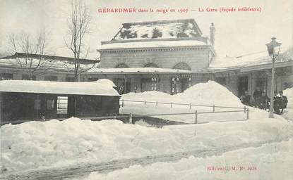 CPA FRANCE 88 " Gérardmer, La gare sous la neige"