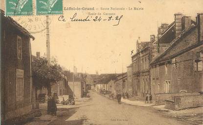 CPA FRANCE 88 " Liffol le Grand, Route Nationale, La Mairie"
