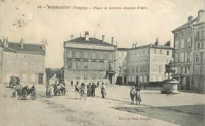 CPA FRANCE 88 " Mirecourt, Place et Avenue Jeanne d'Arc"
