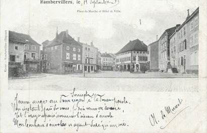 CPA FRANCE 88 " Rambervillers, Place du Marché et Hôtel de Ville"