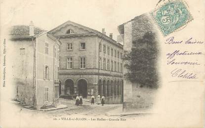 CPA FRANCE 88 " Ville sur Illon, Le Halles, Grande Rue"