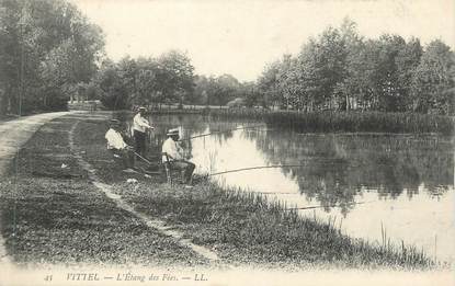 CPA FRANCE 88 " Vittel, L'Etang des Fées" / PECHE