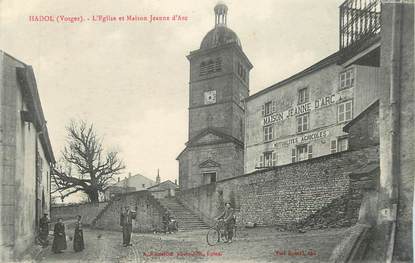 CPA FRANCE 88 " Hadol, L'église et la Maison Jeanne d'Arc"