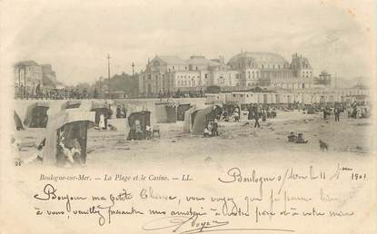 / CPA FRANCE 62 "Boulogne sur Mer, la plage et le casino"