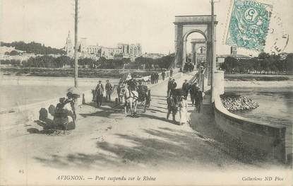 CPA FRANCE 84 " Avignon, Pont suspendu sur le Rhône"