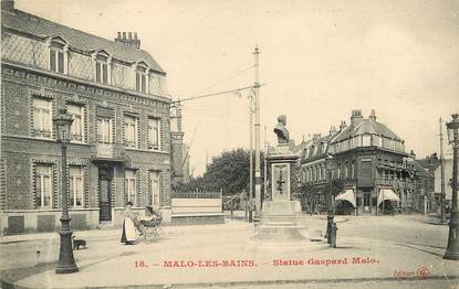 CPA FRANCE 59 "Malo les Bains, Statue Gaspard Malo"