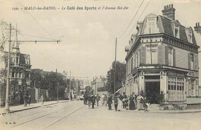 CPA FRANCE 59 "Malo les Bains, Le Café des Sports et avenue Bel Air"