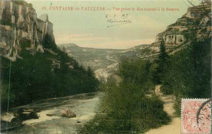 CPA FRANCE 84 " Fontaine de Vaucluse, Vue prise le dos tourné à la Source"