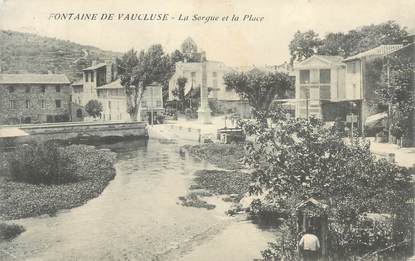 CPA FRANCE 84 " Fontaine de Vaucluse, La Sorgue et la place"