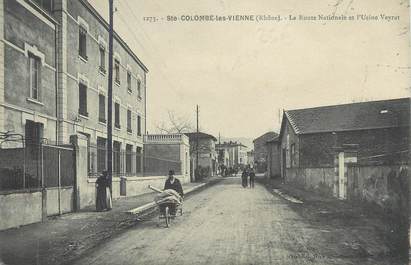 CPA FRANCE 69 " Ste Colombe les Vienne, La route nationale et l'Usine Veyrat"