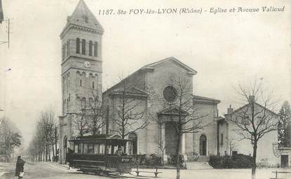 CPA FRANCE 69 " Ste Foy les Lyon, Eglise et Avenue Valioud"