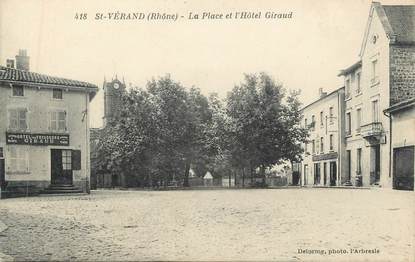 CPA FRANCE 69 " St Vérand, La Place et l'Hôtel Giraud"