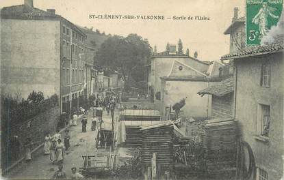 CPA FRANCE 69 " St Clément sur Valsonne, Sortie de l'usine"