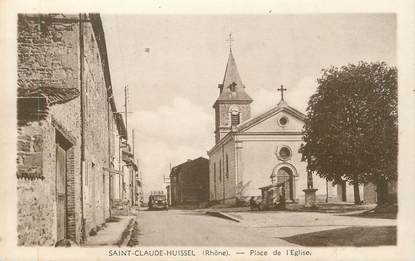 CPA FRANCE 69 " St Claude Huissel, Place de l'église"