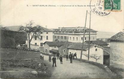 CPA FRANCE 69 " St Sorlin, L'Orphelinat et la Route de Mornant"