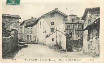 CPA FRANCE 69 " Ste Catherine sur Riverie, Route de St Martin"