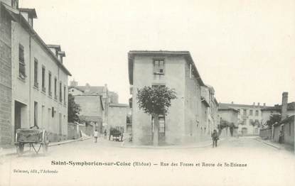 CPA FRANCE 69 " St Symphorien sur Coise, Rue des Fosses et Route de St Etienne"