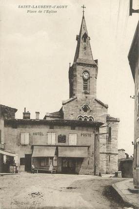 CPA FRANCE 69 " St Laurent d'Agny, Place de l'église"