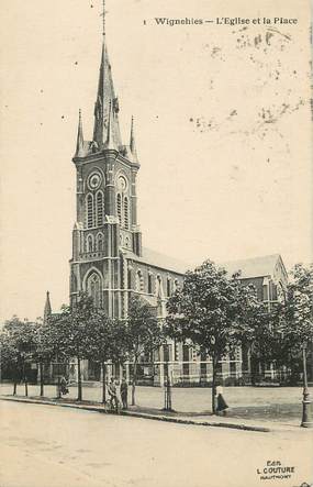 / CPA FRANCE 59 "Wignehies, l'église et la place"