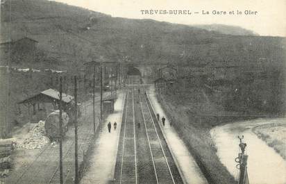 CPA FRANCE 69 " Trève Burel, La gare et le Gier"