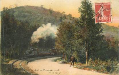 CPA FRANCE 69 " Thizy, Route du Tramway" / TRAMWAY