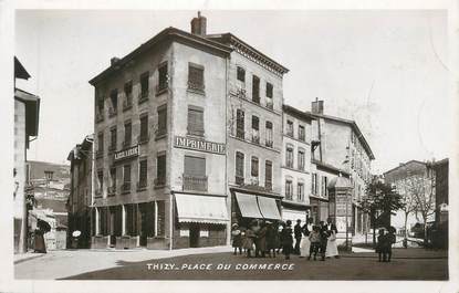 CPA FRANCE 69 " Thizy, Place du Commerce"