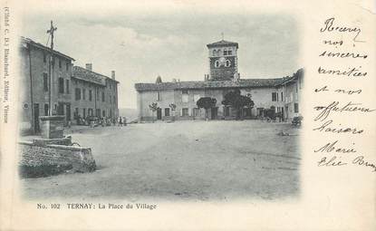 CPA FRANCE 69 " Ternay, La Place du village"