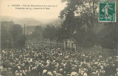 CPA FRANCE 69 " Tarare, Fête des Mousselines, Courses des 100 kg, avenue de la gare"