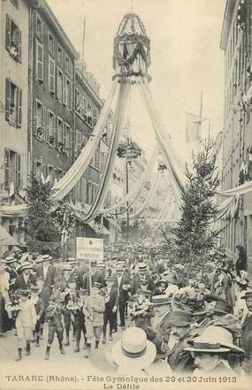 CPA FRANCE 69 " Tarare, Fête gymnique des 29 et 3 juin 1912, Le défilé"