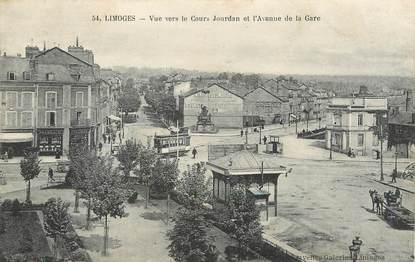 / CPA FRANCE 87 "Limoges, vue vers le cours Jourdan et av de la gare"