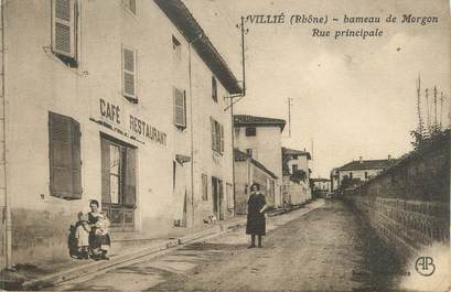 CPA FRANCE 69 " Villié, Hameau de Morgon, rue principale"