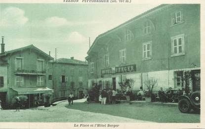 CPA FRANCE 69 " Izeron, La Place et l'Hôtel Berger"