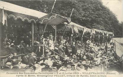 CPA FRANCE 69 " Villefranche , Concours de Gymnastes Catholiques les 05 et 06 juillet 1913"