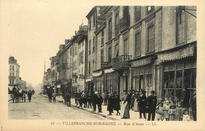 CPA FRANCE 69 " Villefranche sur Saône, Rue d'Anse'