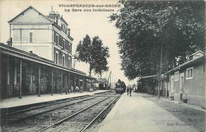 CPA FRANCE 69 " Villefranche sur Saône, Vue intérieure de la gare" /TRAIN