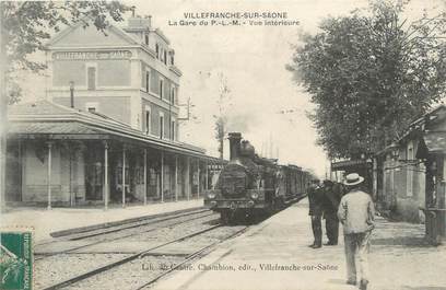 CPA FRANCE 69 " Villefranche sur Saône, La gare du PLM"/ TRAIN