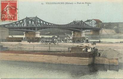 CPA FRANCE 69 " Villefranche sur Saône, Le port de Frans"