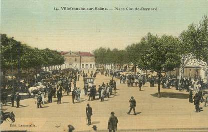 CPA FRANCE 69 " Villefranche sur Saône, Place Claude Bernard"