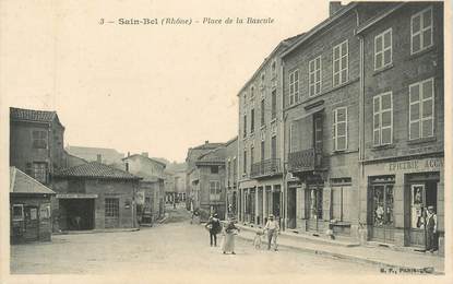 CPA FRANCE 69 " St Bel, Place de la Bascule"