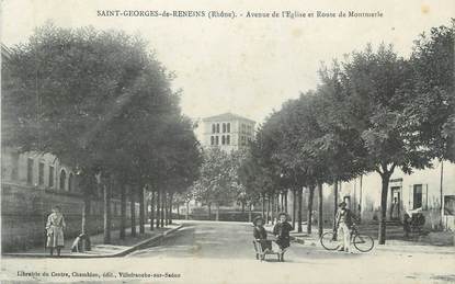 CPA FRANCE 69 " St Georges de Reneins, Avenue de l'Eglise et Route de Montmerle"