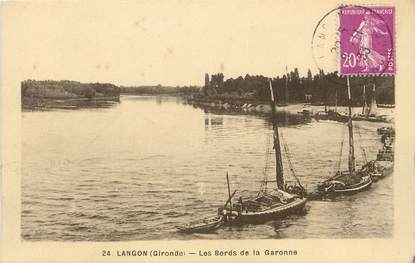 / CPA FRANCE 33 "Langon, les bords de la Garonne"