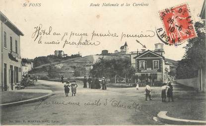 CPA FRANCE 69 " St Fons, La Rue Nationale et les carrières"