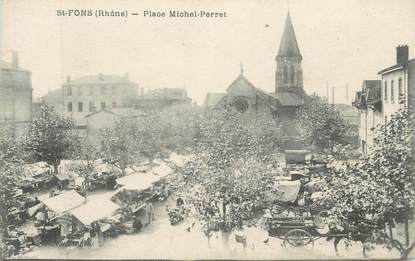 CPA FRANCE 69 " St Fons, La Place Michel Perret"