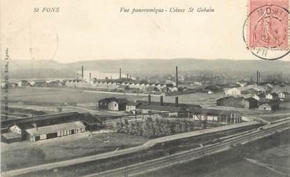 CPA FRANCE 69 " St Fons, Vue panoramique, usines de St Gobain"