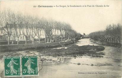 CPA FRANCE 84 " Entraigues, La Sorgue, la Gendarmerie et le Pont du Chemin de Fer"