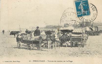 CPA FRANCE 62 "Berck Plage, Voitures de malades sur la plage" / ANE