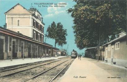 CPA FRANCE 69 " Villefranche sur Saône, Vue intérieure de la gare" / TRAIN