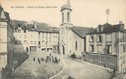 CPA FRANCE 19 " Tulle, Place et église St Jean"