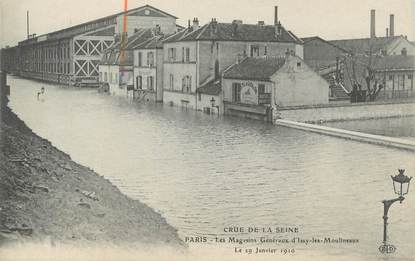 CPA FRANCE 92 " Issy les Moulineaux, Les Magasins Généraux" / CRUE DE LA SEINE LE 29.01.1910